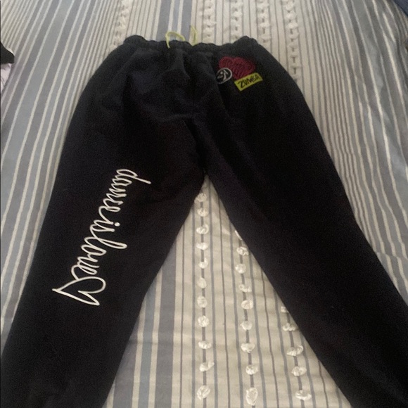 Zumba Fitness Black Track Pants with Neon Accents - Picture 2 of 3